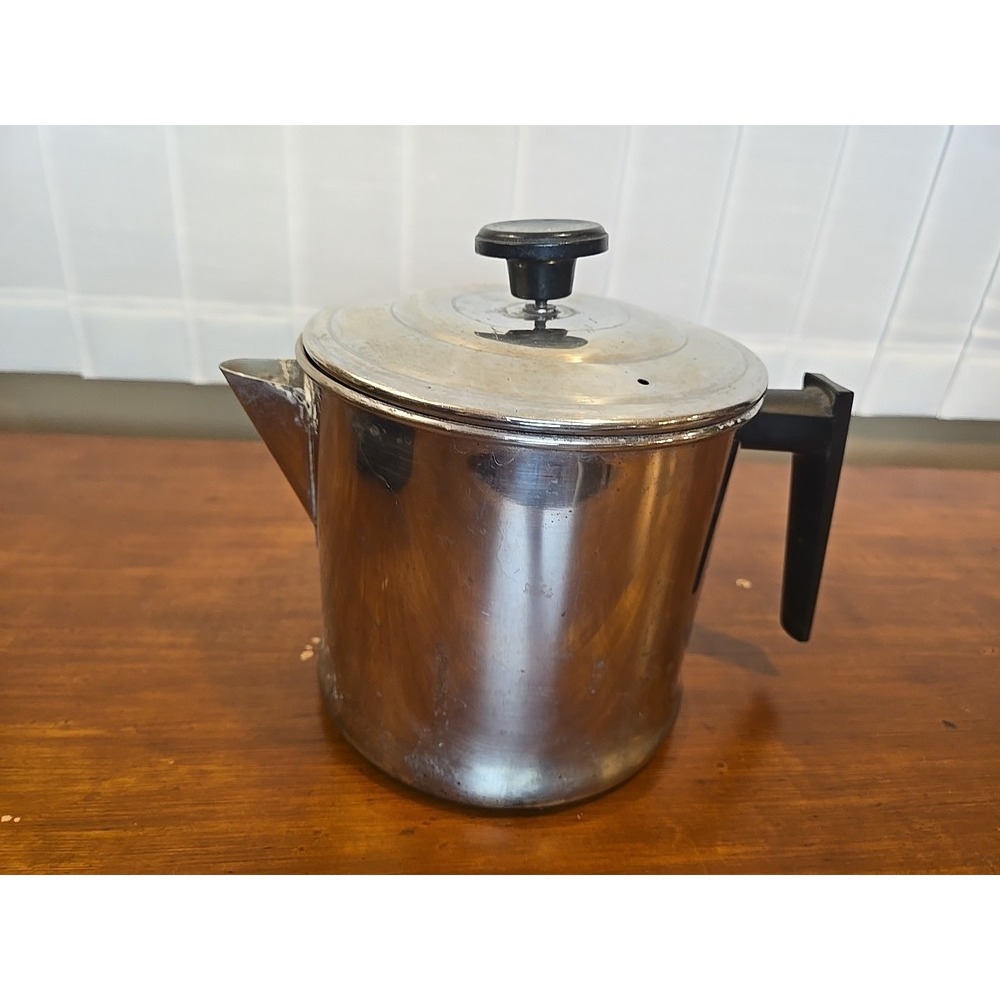 Vintage LIFETIME 10 Cup‎  Coffee Pot Maker Stainless Steel
